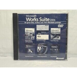 Microsoft Works Suite 2006 DVD Rom PC Computer Program Software - Serial Key